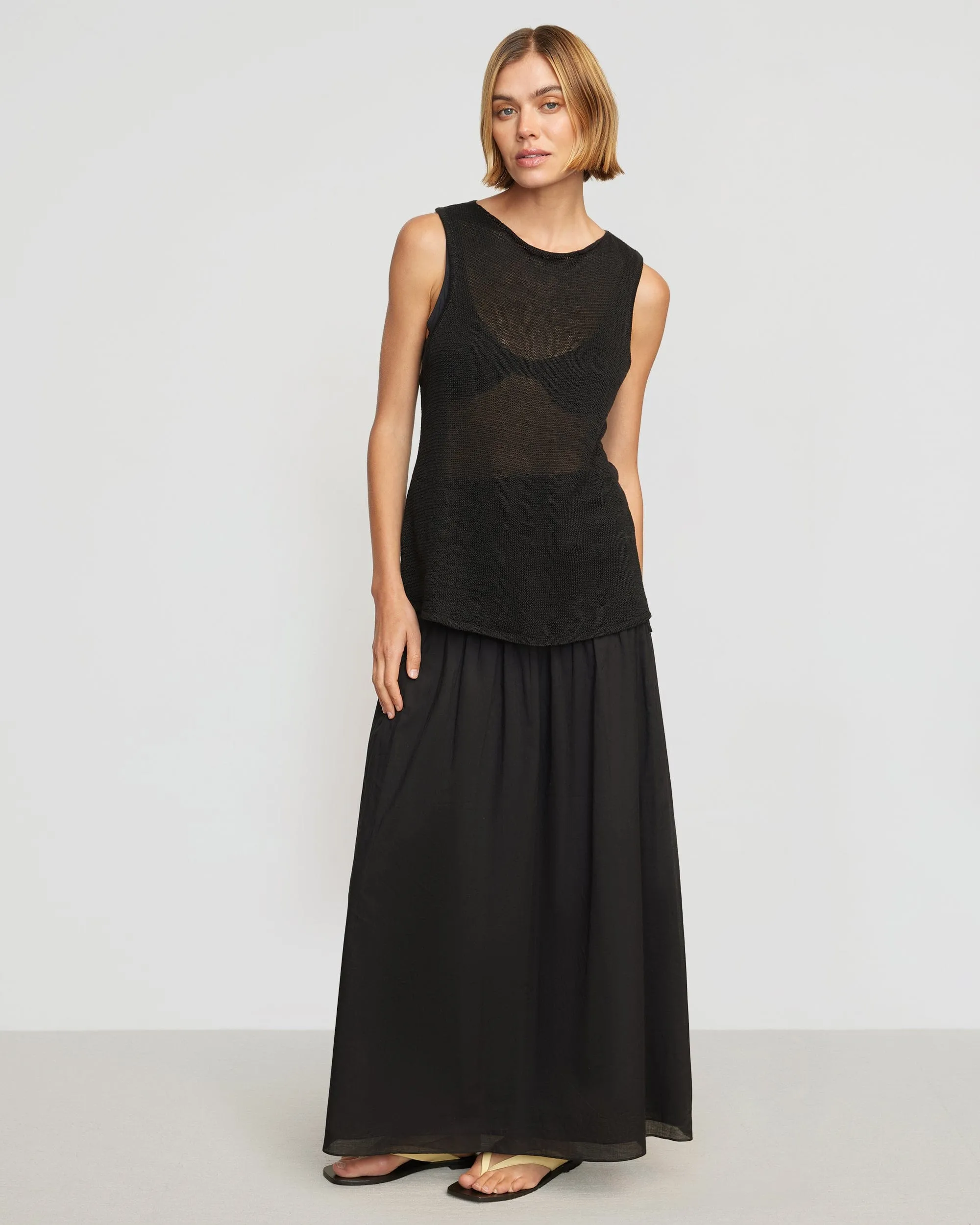 Adé Smocked-Waist Maxi Skirt