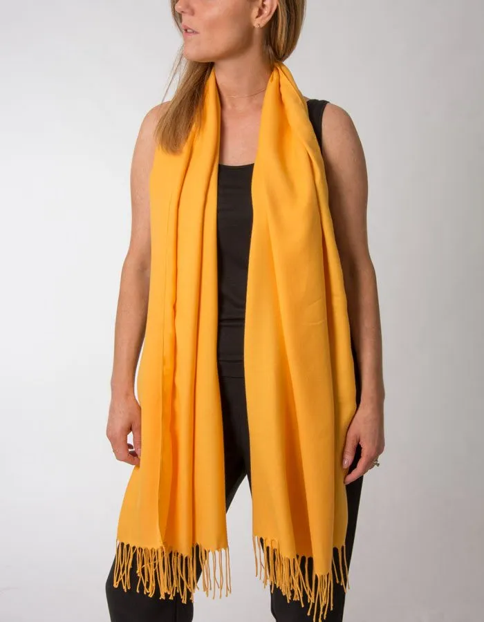 Amber Yellow Pashmina Shawl Wrap Scarf