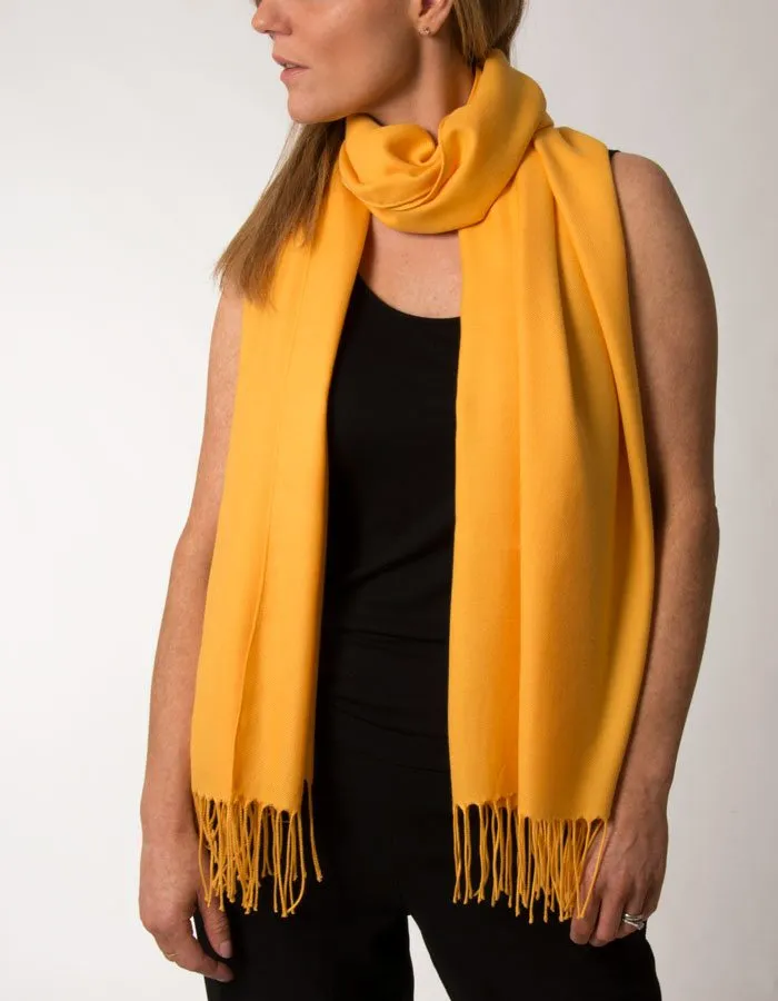 Amber Yellow Pashmina Shawl Wrap Scarf