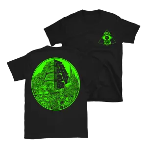 Amon Acid - Outerworlds Green T-Shirt - Black