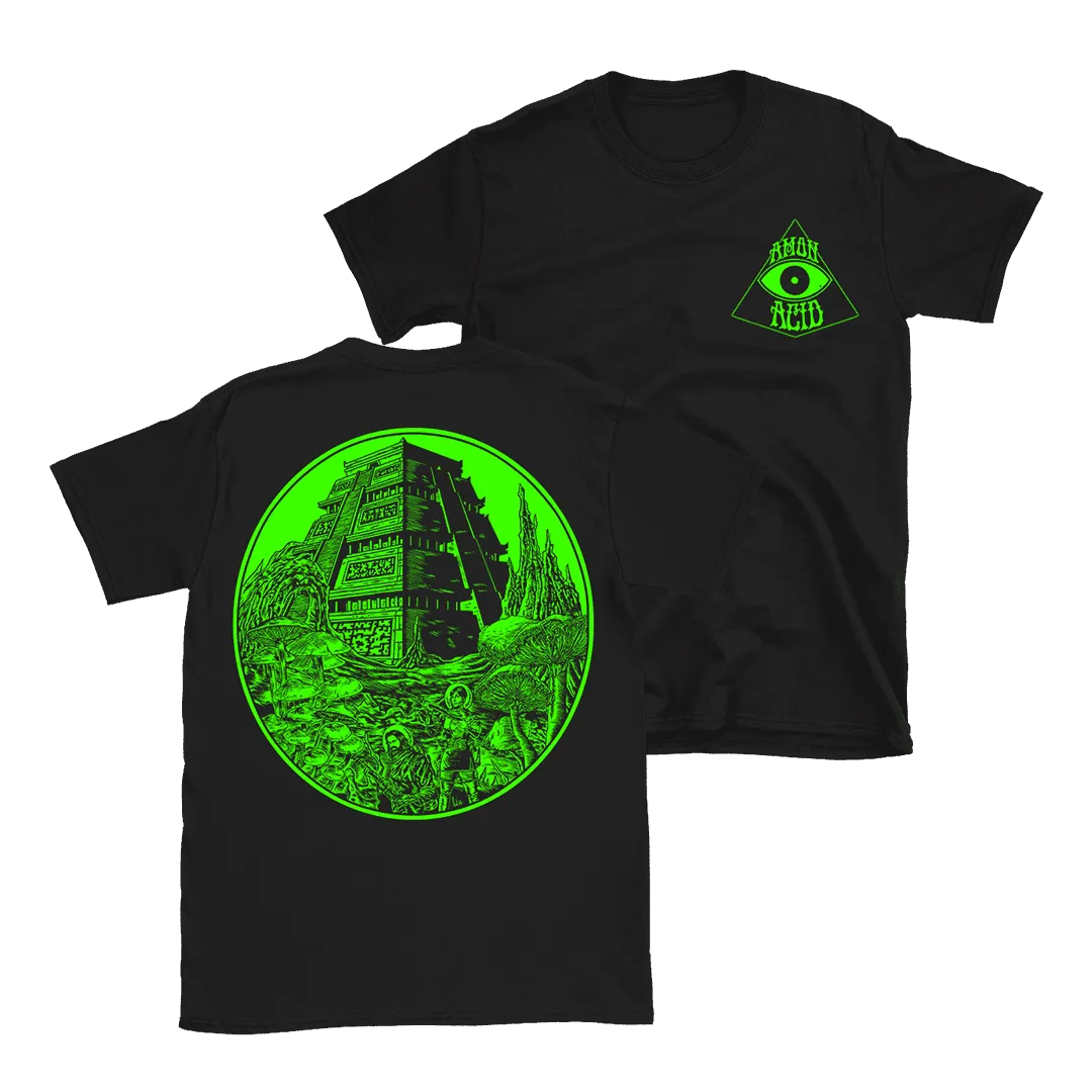 Amon Acid - Outerworlds Green T-Shirt - Black