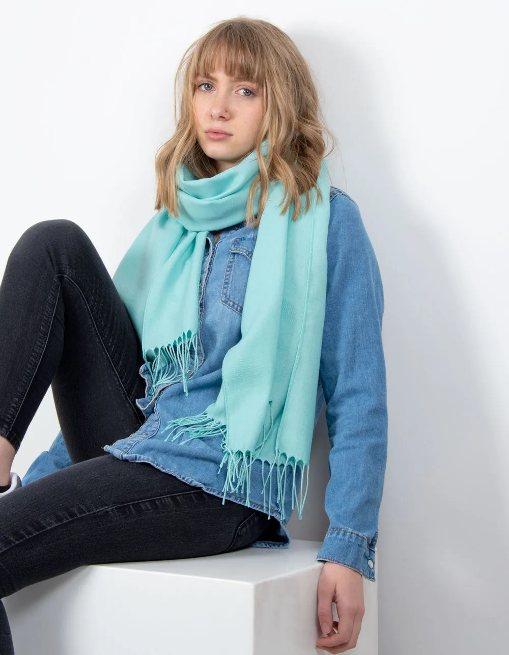 Aqua Blue Pashmina