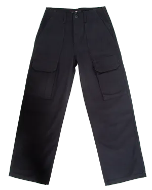 Arroyo Wide Leg Cargo Trousers in Black