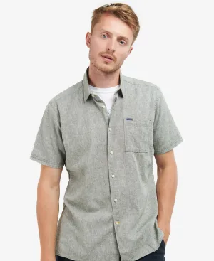 Barbour Nelson Short Sleeve Summer Shirt In Bleached Olive