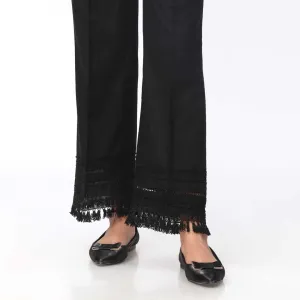 Black Laced Khaddar Straight Fit Trouser PW3597