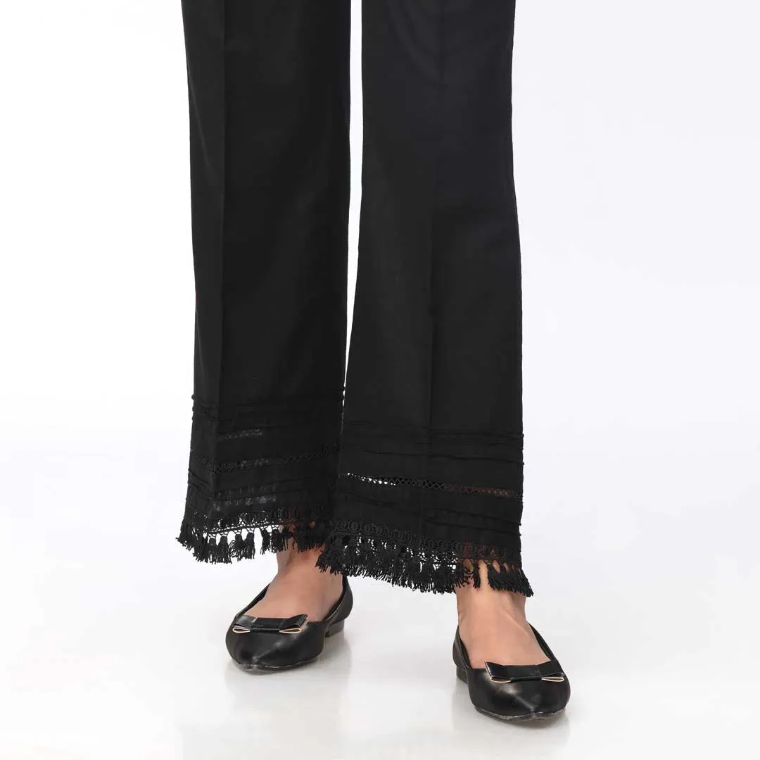 Black Laced Khaddar Straight Fit Trouser PW3597