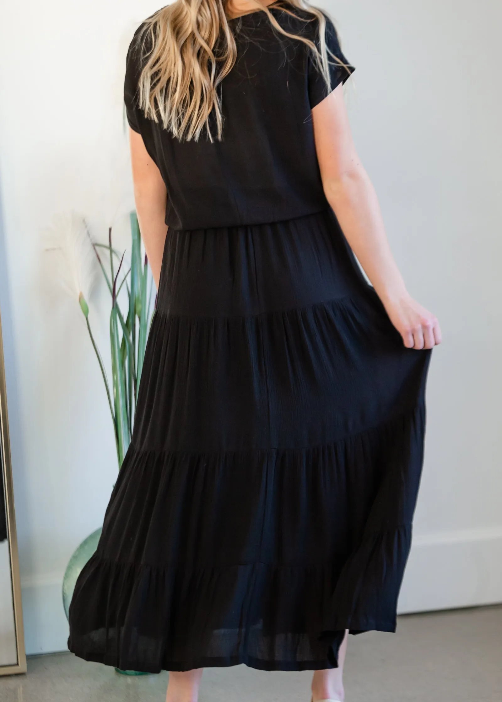 Black Tiered Ruffle Maxi Skirt - FINAL SALE