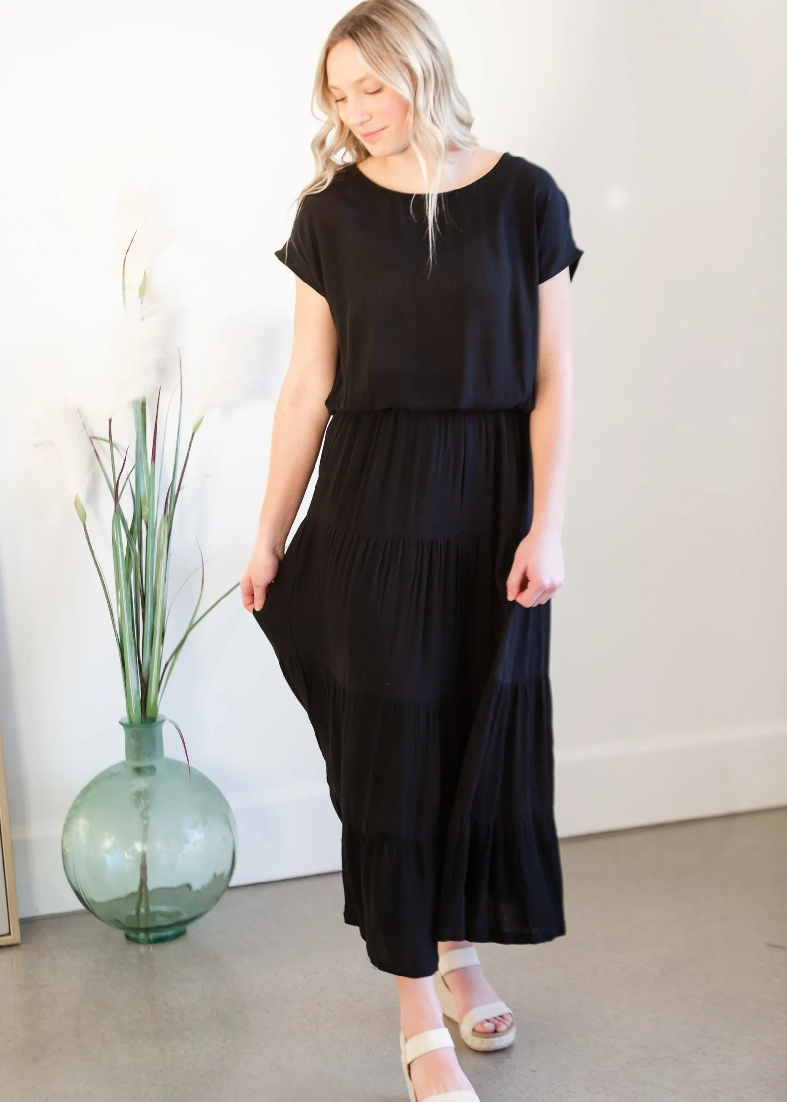 Black Tiered Ruffle Maxi Skirt - FINAL SALE