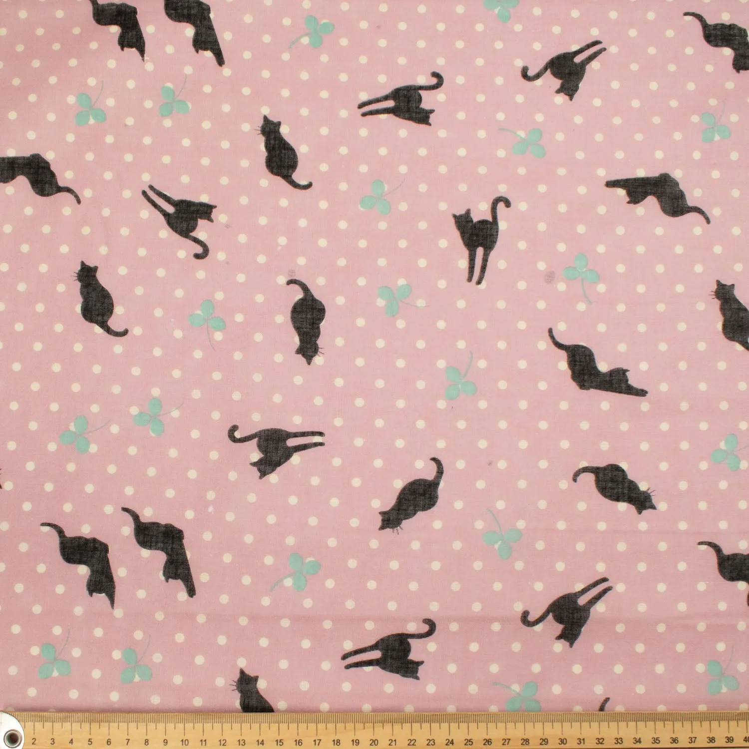 Border Printed Cotton Voile Design-31 Multi Colour Circle on Pale Yellow/Black Cats on Pink