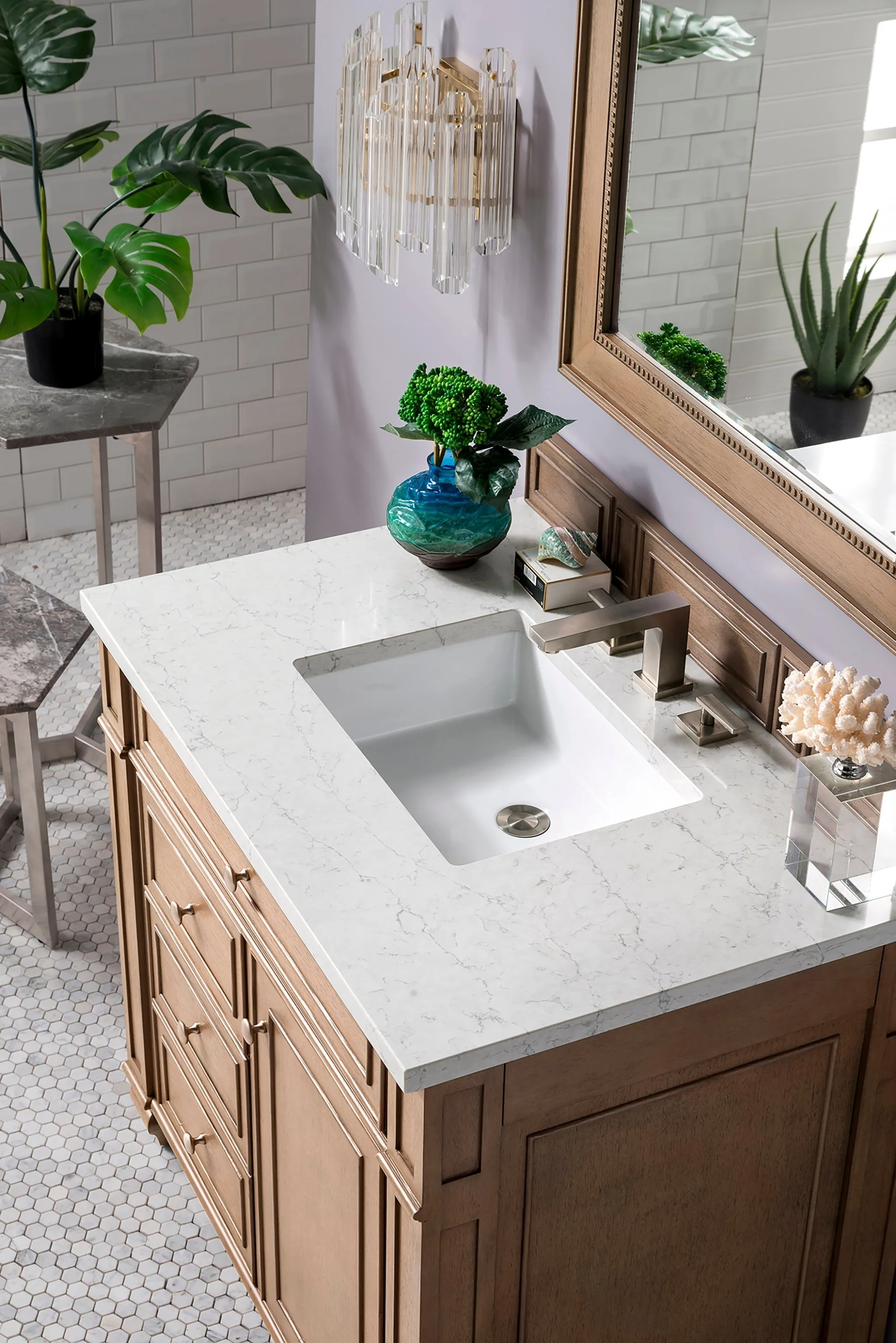 Bristol 36" Single Vanity in Whitewashed Walnut