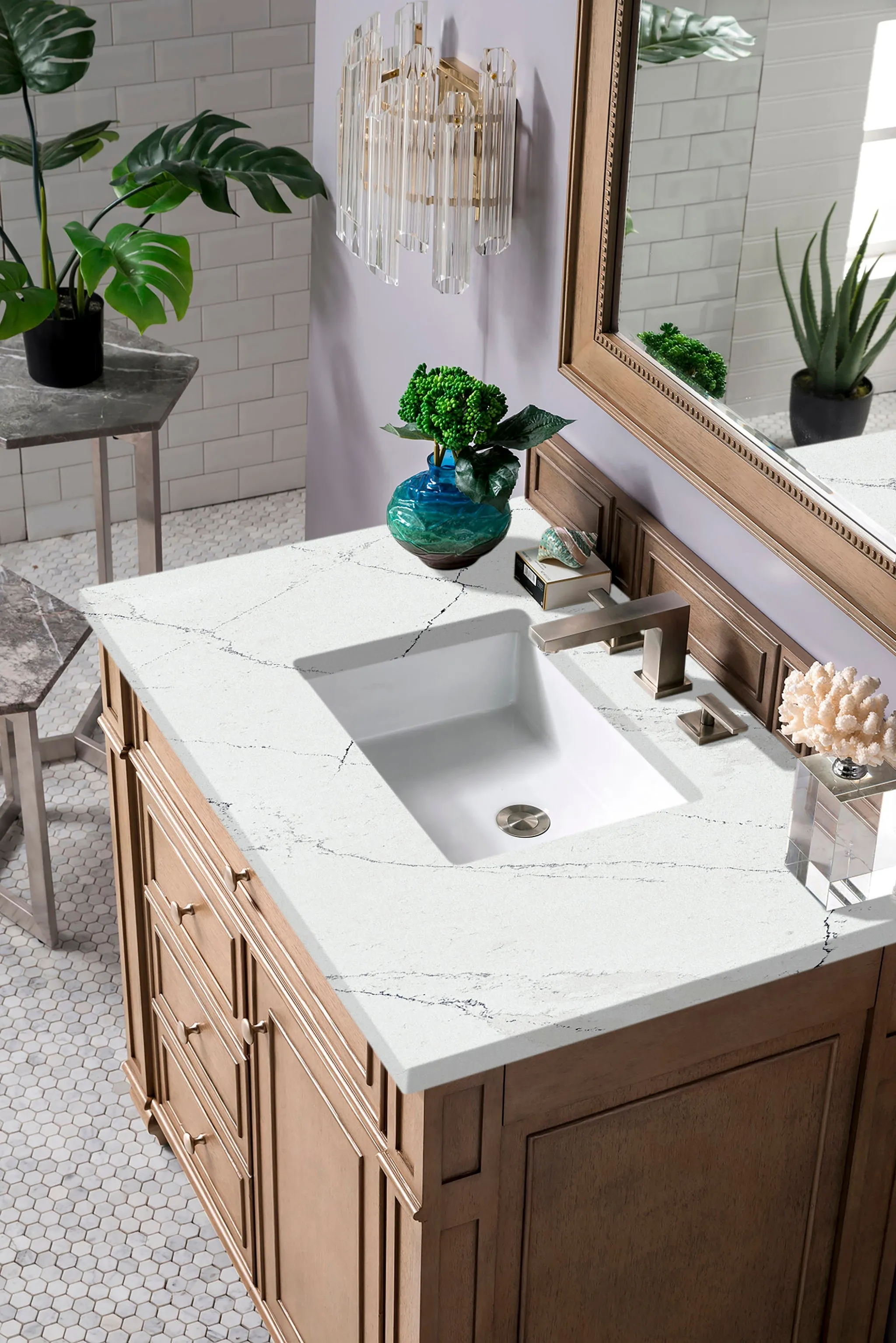 Bristol 36" Single Vanity in Whitewashed Walnut