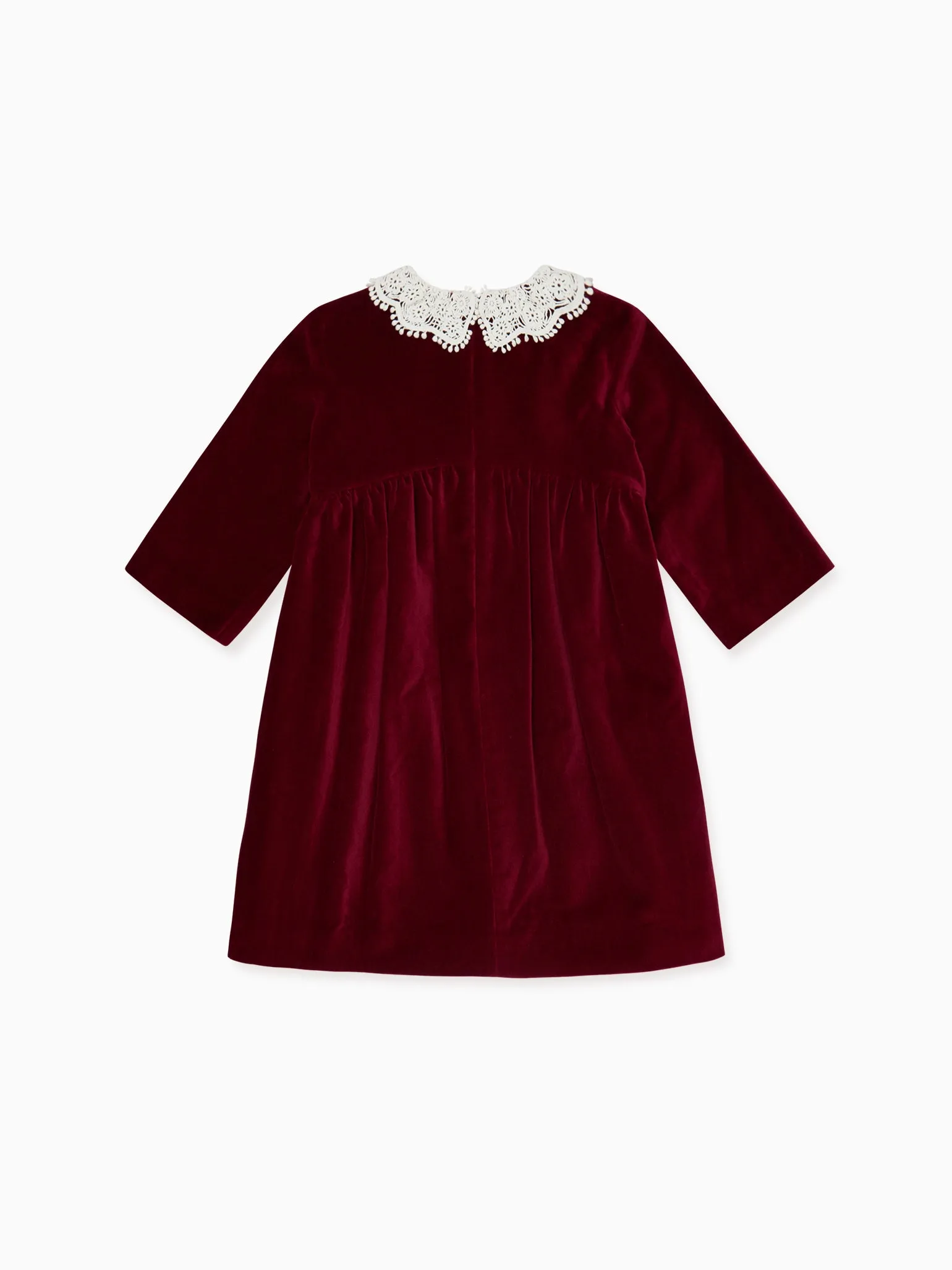 Burgundy Antonella Velvet Girl Dress