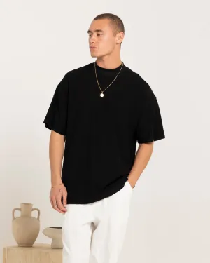 Carre Terry Oversized T-Shirt Black