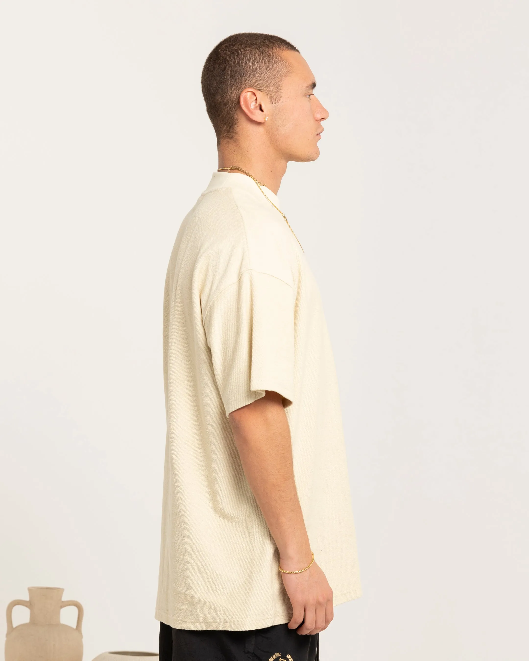 Carre Terry Oversized T-Shirt Light Stone