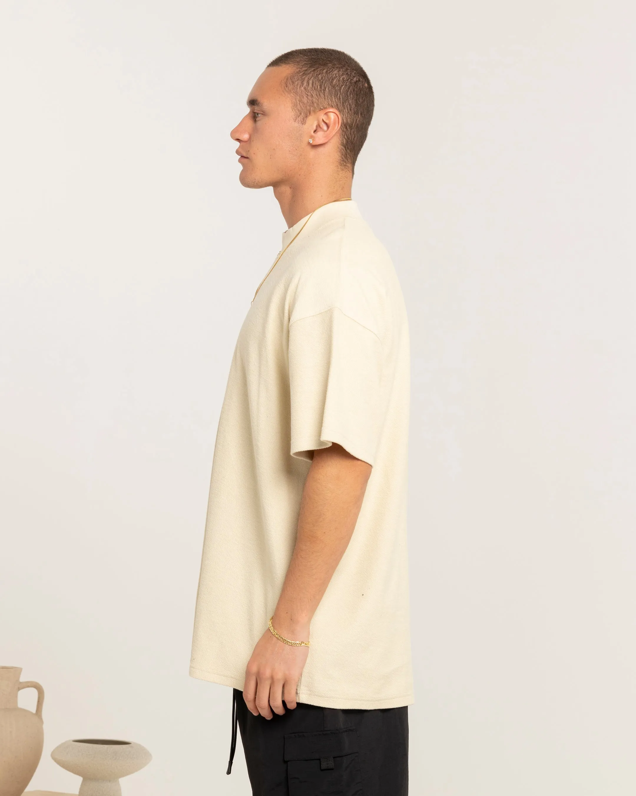 Carre Terry Oversized T-Shirt Light Stone