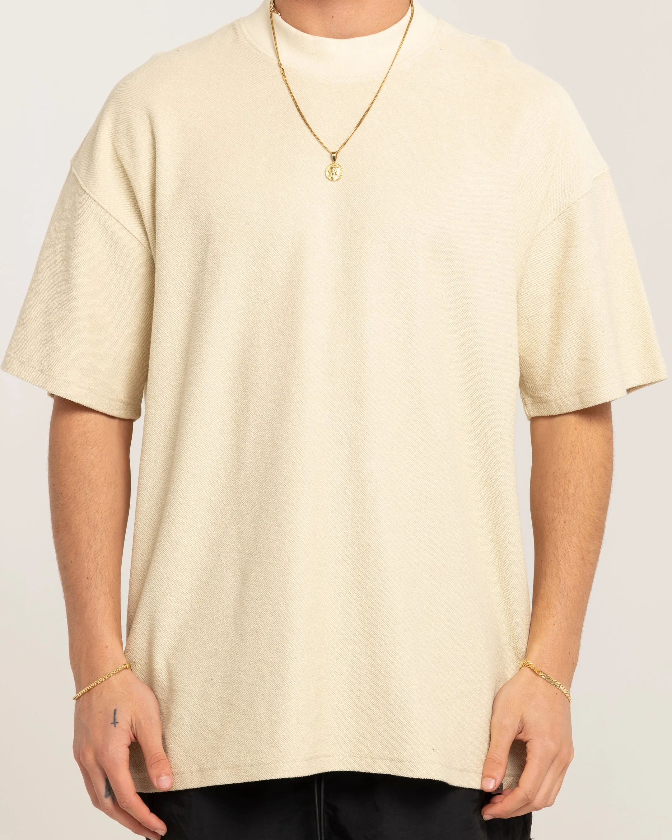 Carre Terry Oversized T-Shirt Light Stone