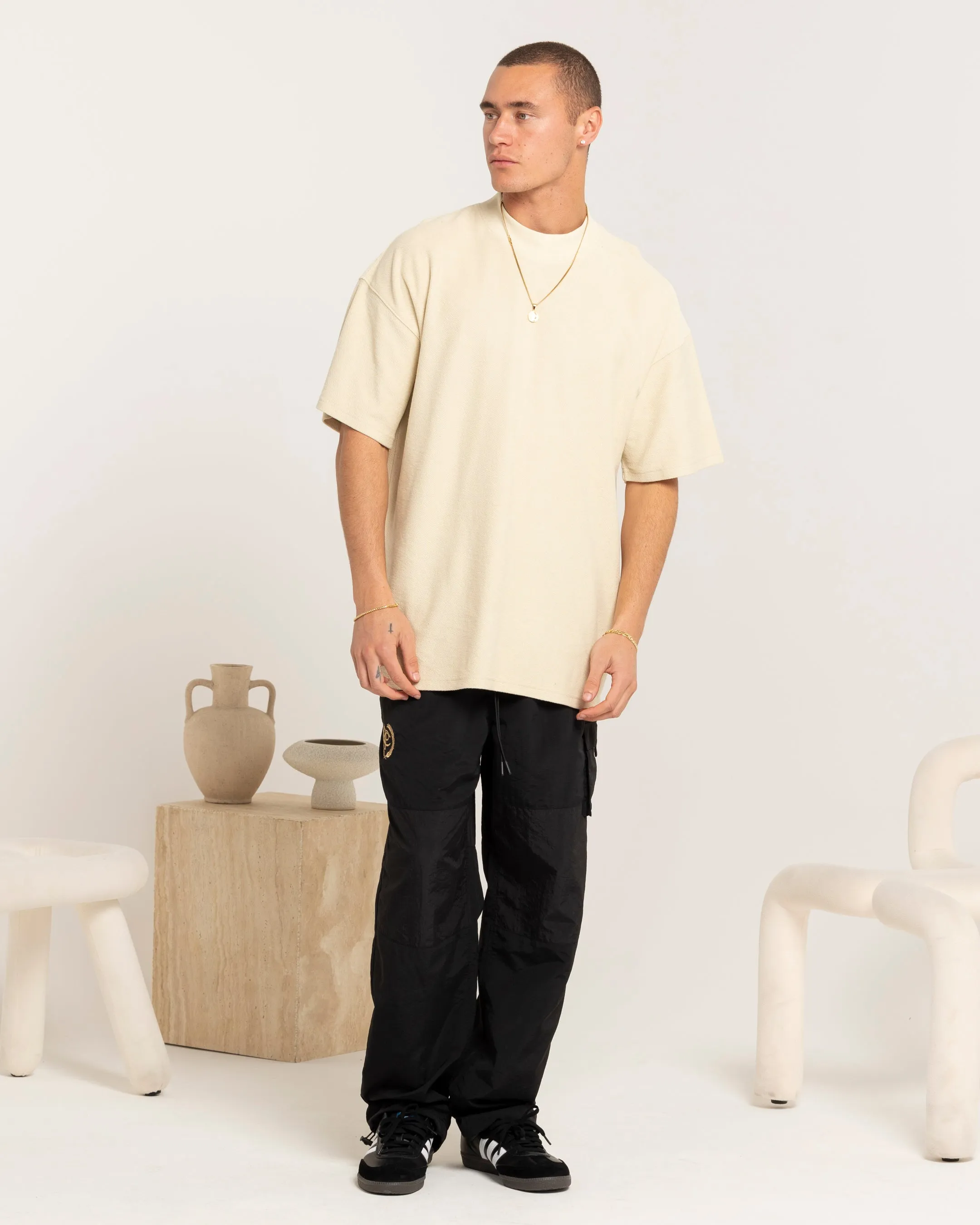 Carre Terry Oversized T-Shirt Light Stone