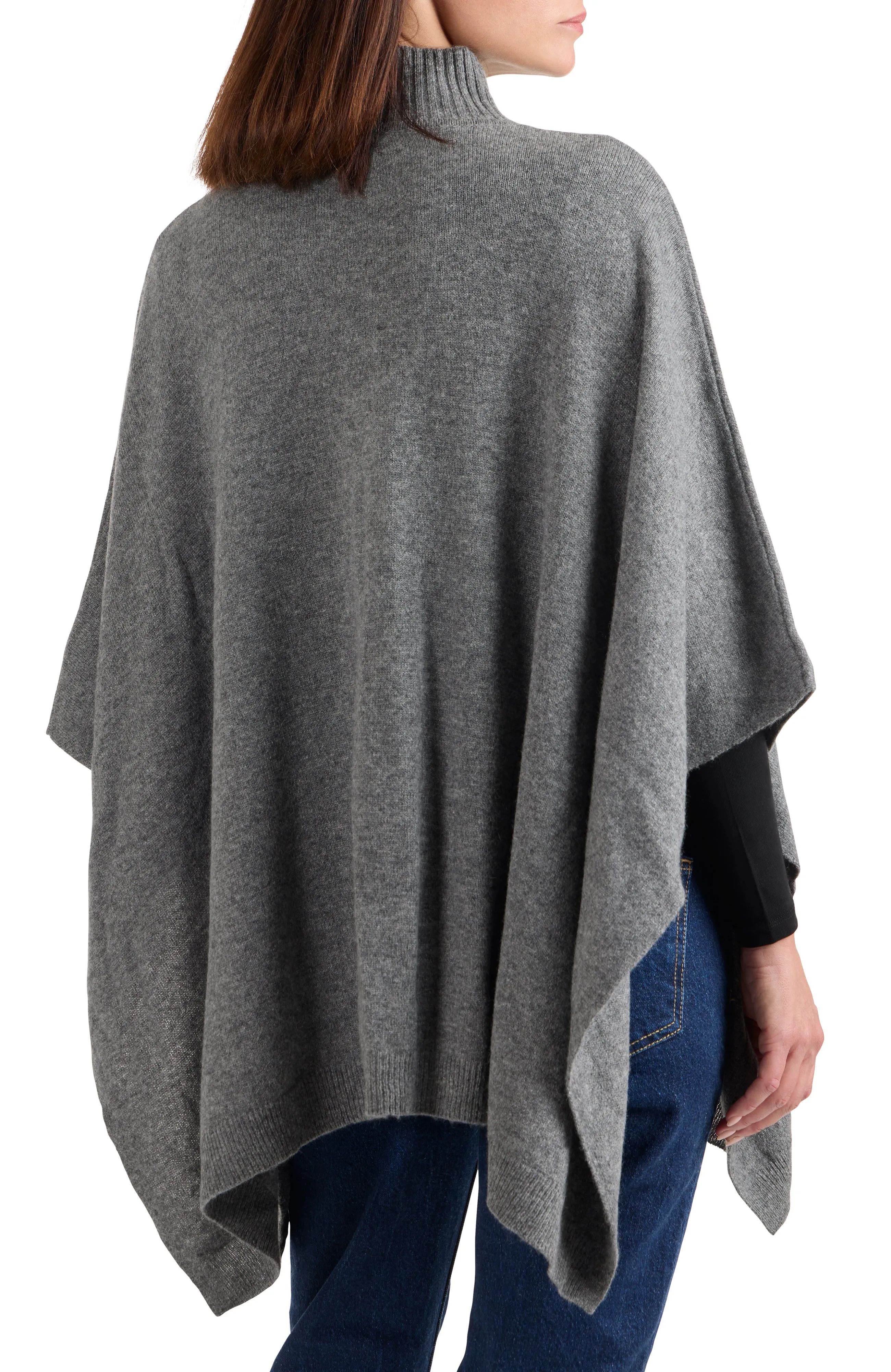 CASHMERE FUNNEL NECK PONCHO