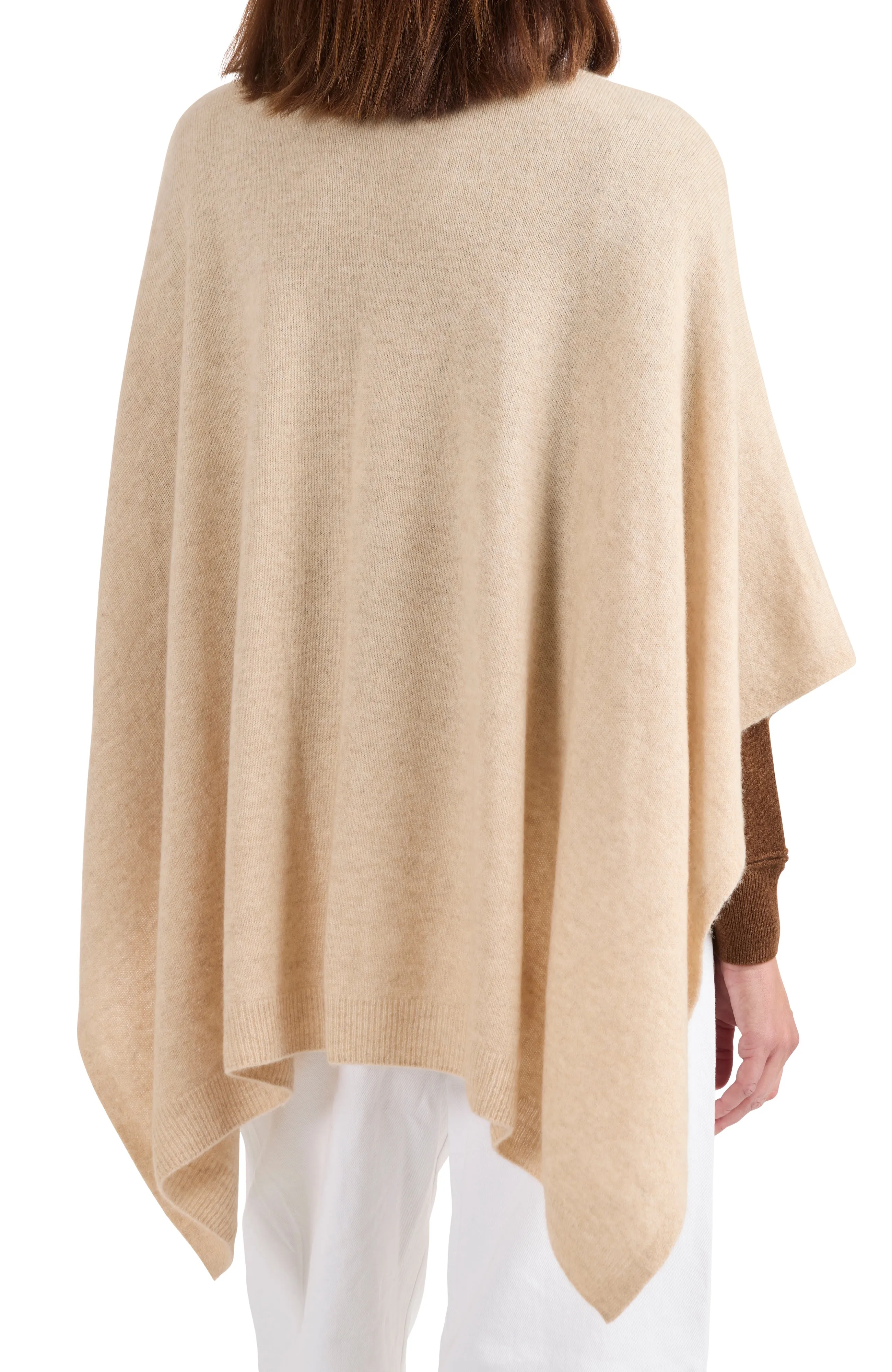 CASHMERE FUNNEL NECK PONCHO