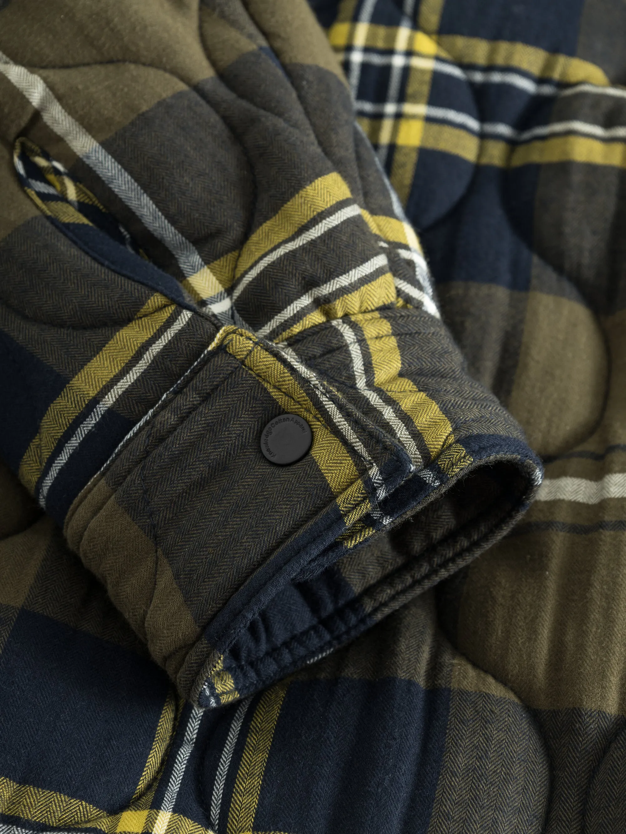 Checked quilted oversized overshirt - Green check