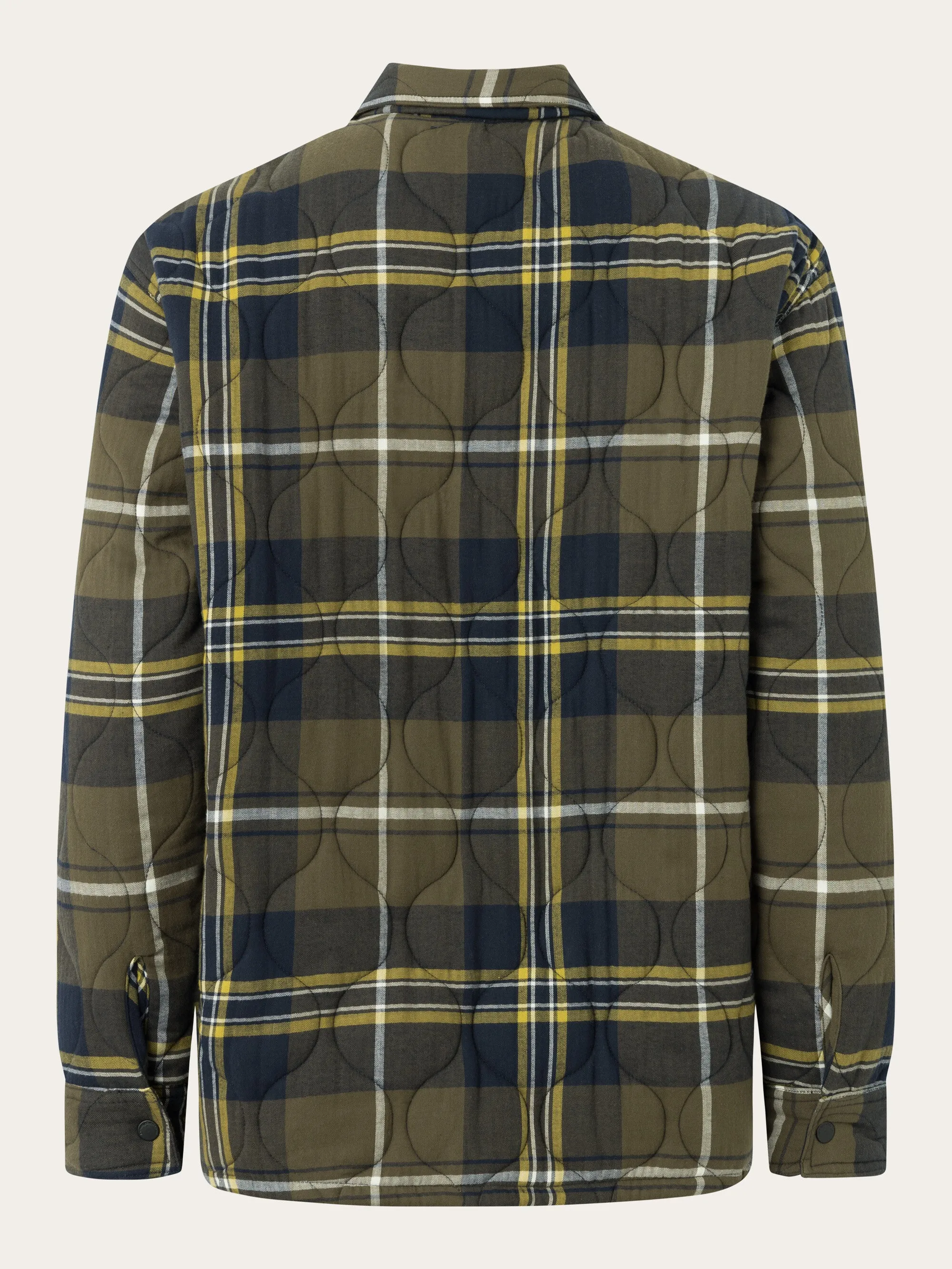 Checked quilted oversized overshirt - Green check