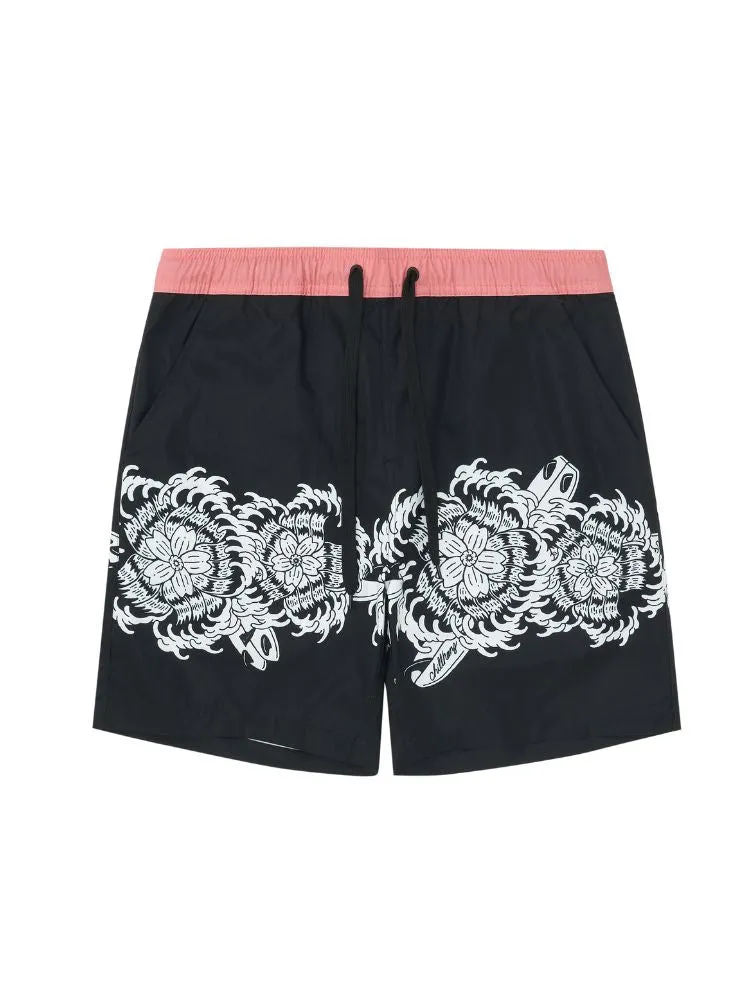 CHILLHANG Summer Print Spliced Color Shorts - Men's