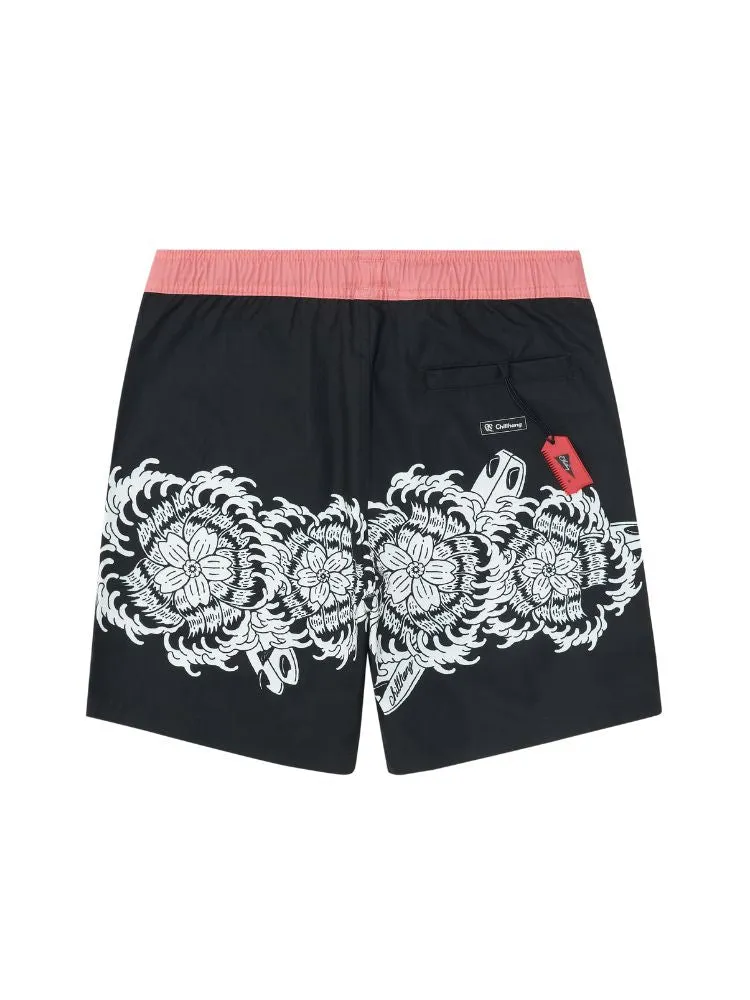 CHILLHANG Summer Print Spliced Color Shorts - Men's