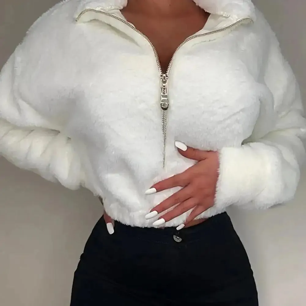 Crew Neck Women's Fuzzy Luxe Pullover