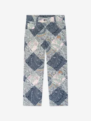 Etro Girls Paisley Trousers in Blue