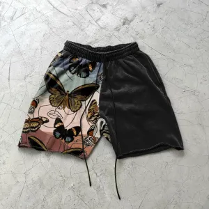 Gradient color butterfly personality retro casual shorts