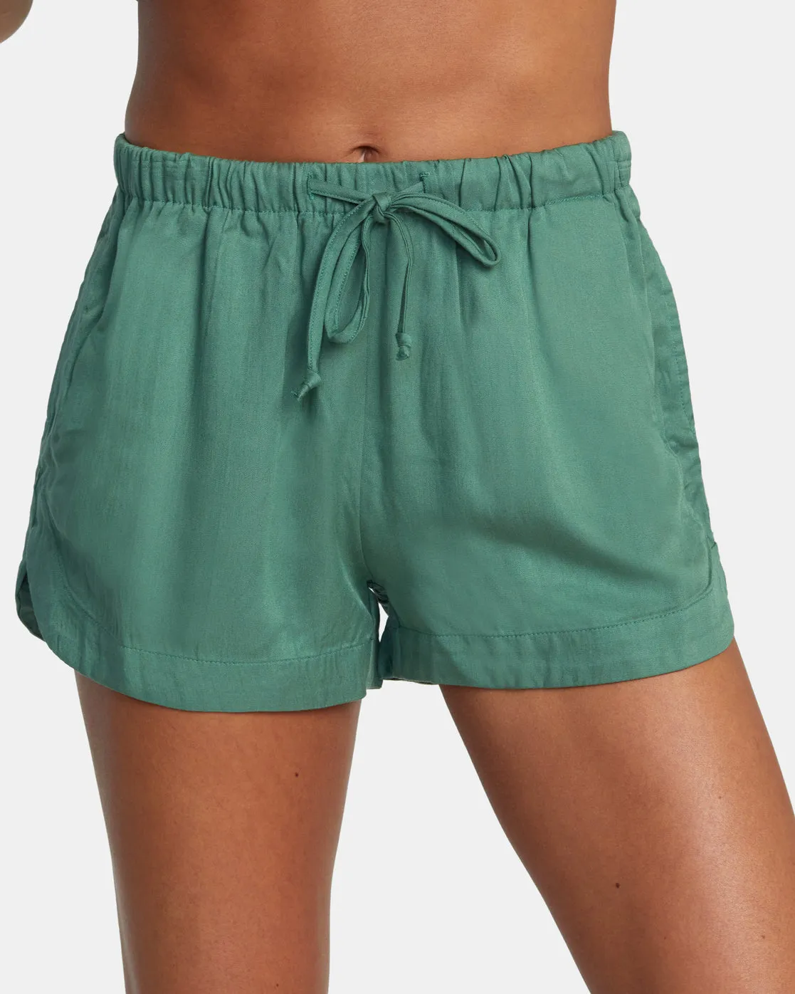 Grounded Elastic Waist Shorts - Dark Ivy