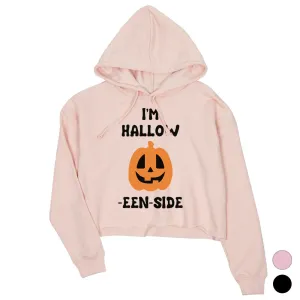 Hollow Inside Pumpkin Womens Crop Hoodie