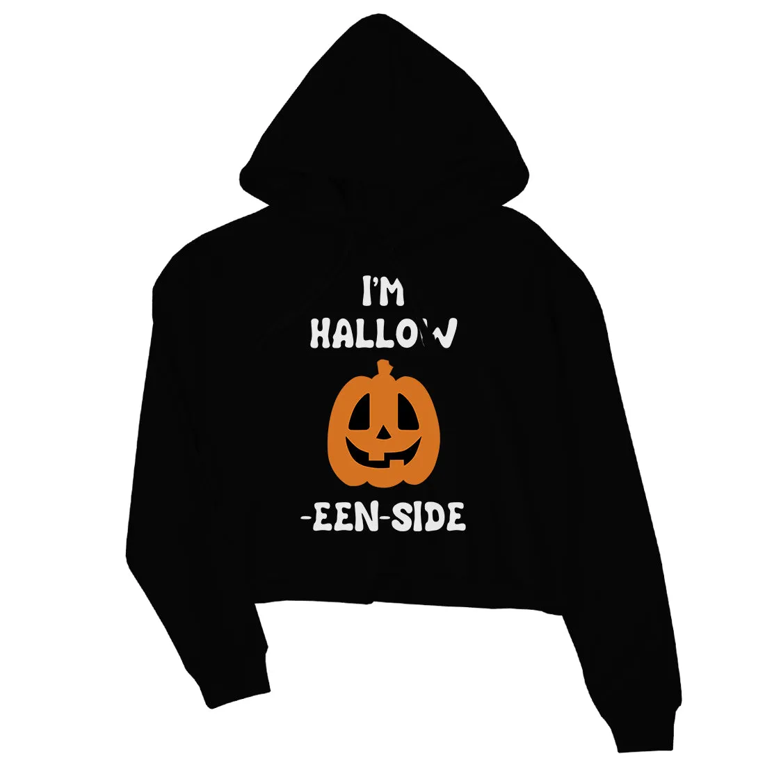 Hollow Inside Pumpkin Womens Crop Hoodie