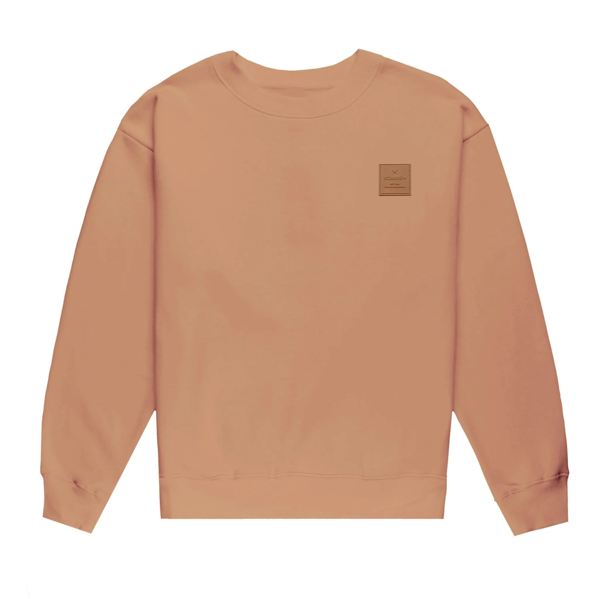 HOMME  Rubber Patch Crewneck Caramel