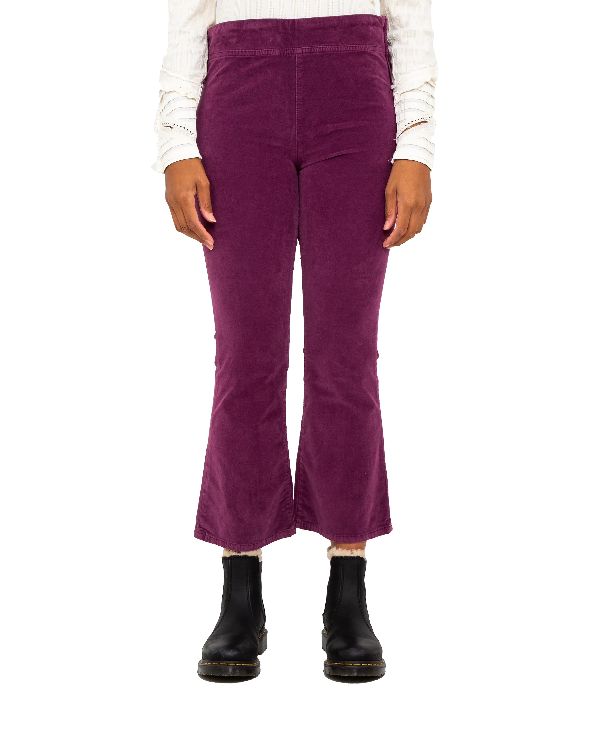 In My Feelings Crop Boot Trousers in Fig Jam