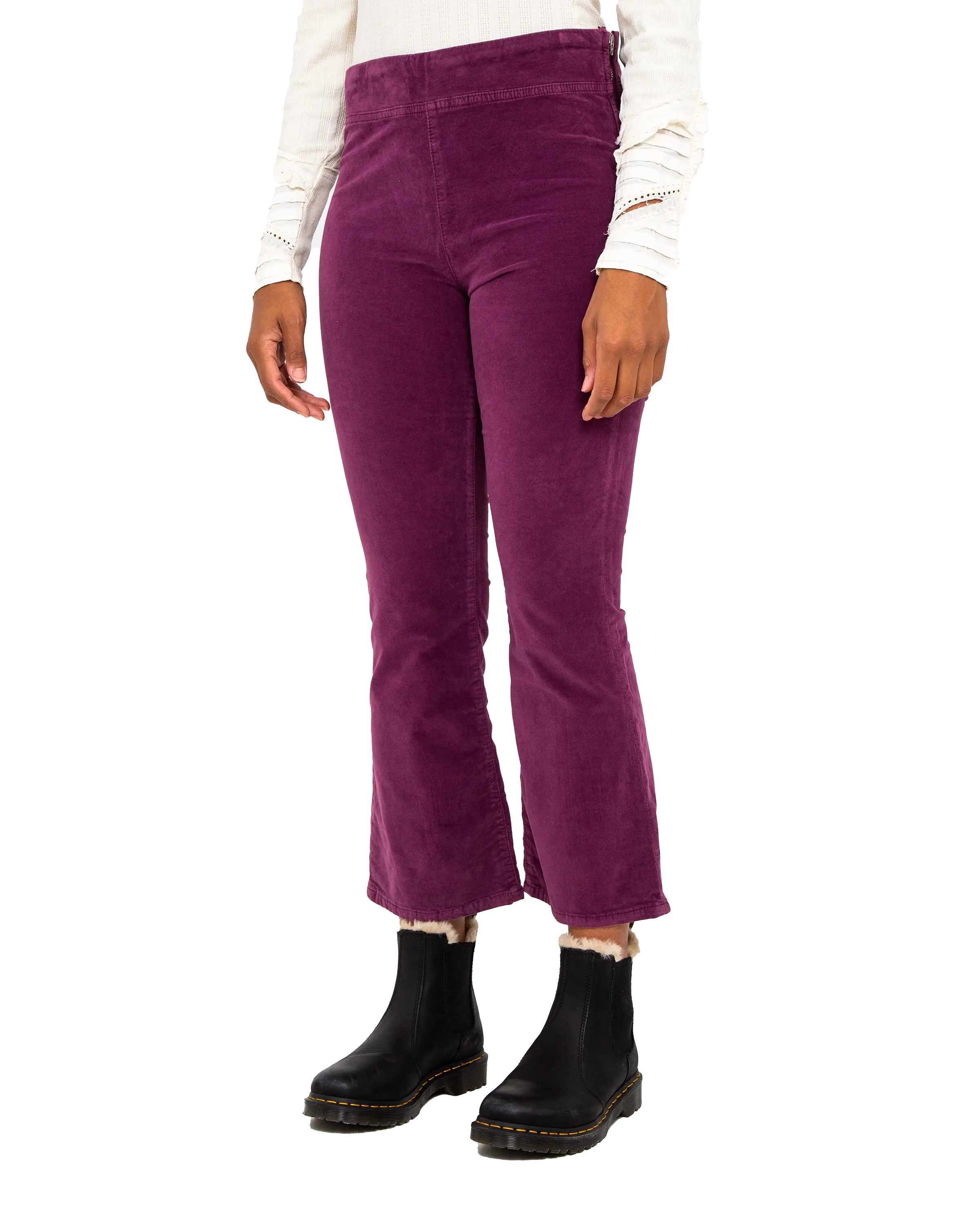 In My Feelings Crop Boot Trousers in Fig Jam