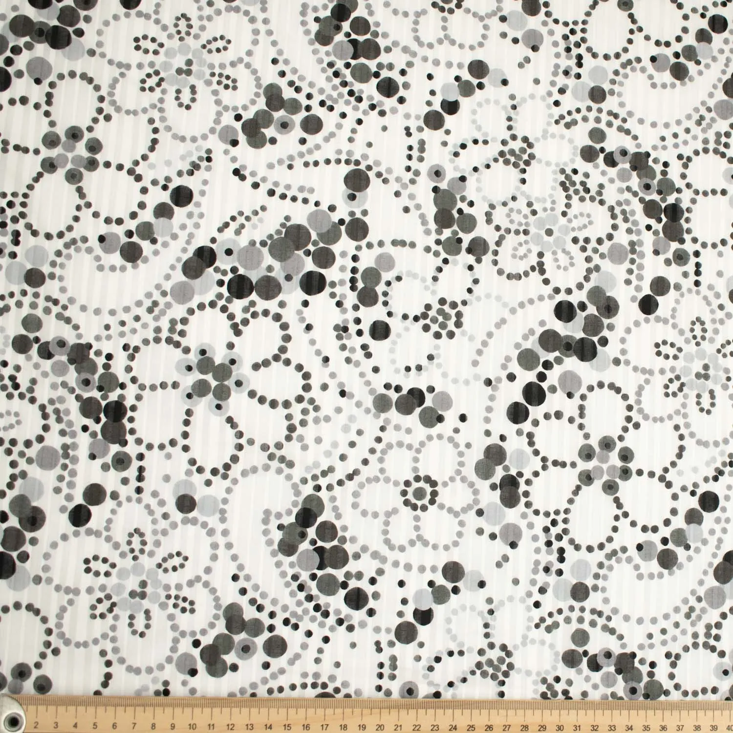 Japanese Cotton Prints Black & White Floral Design-3