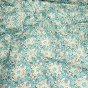 Japanese Pure Cotton Lawn Prints Design-218 Teal Florals