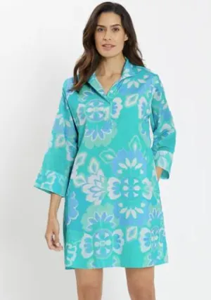 Jude Connally Helen Dress Blooming Tile Aqua