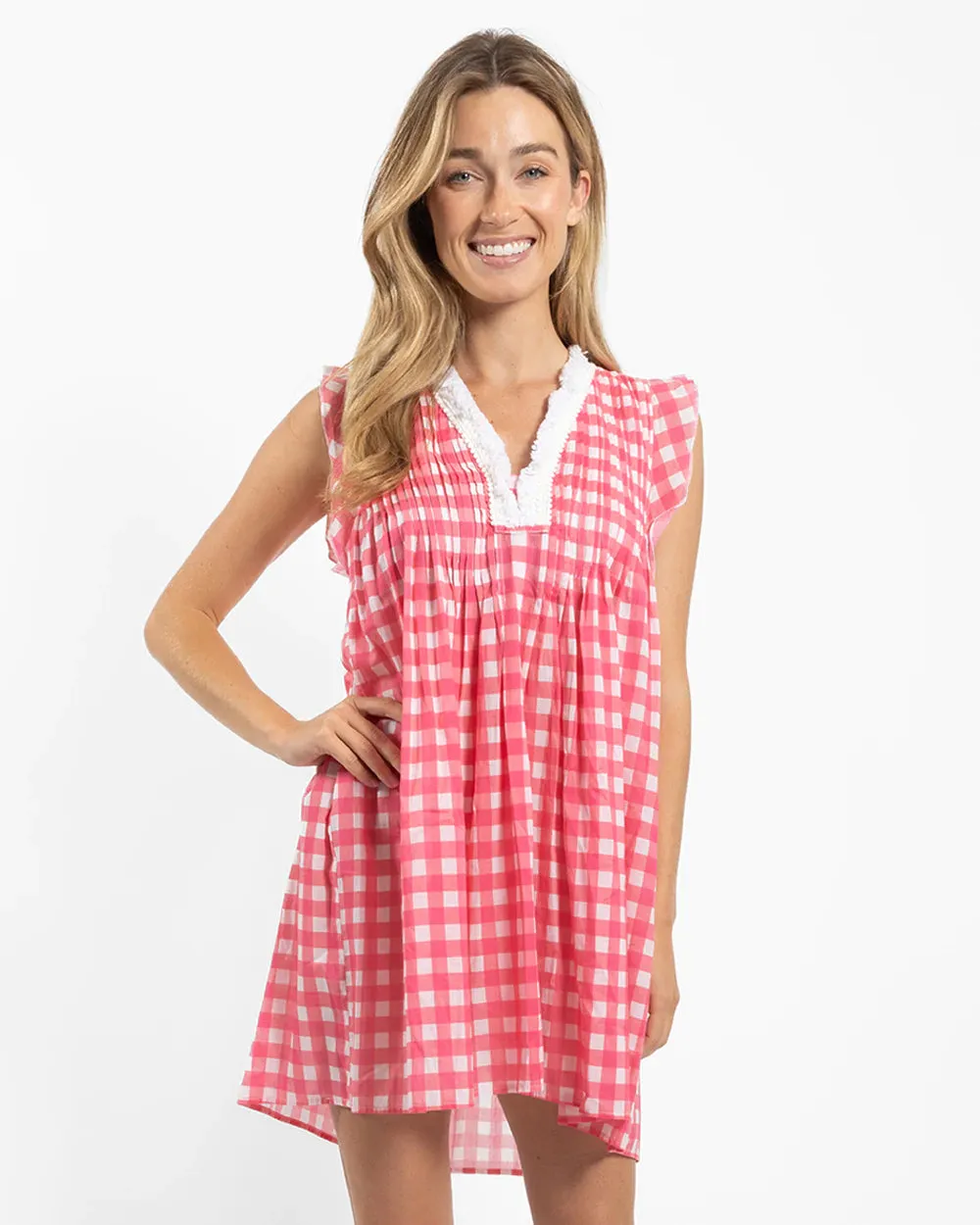 Jude Connally Larissa Dress Gingham Pink