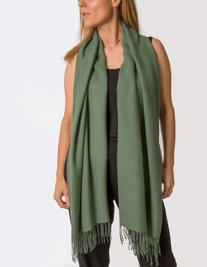 Khaki Green Pashmina