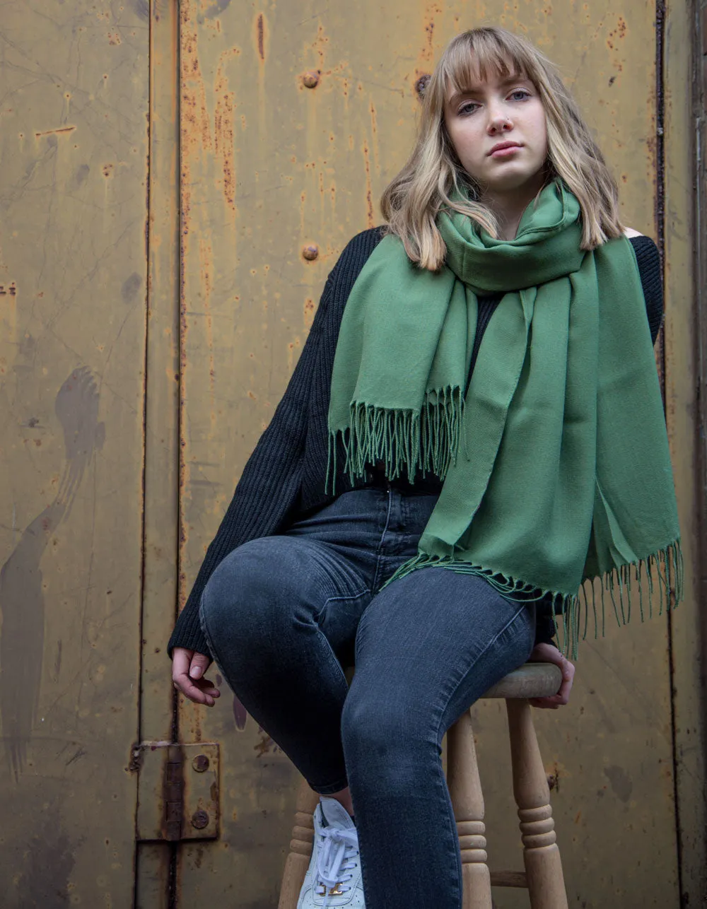 Khaki Green Pashmina