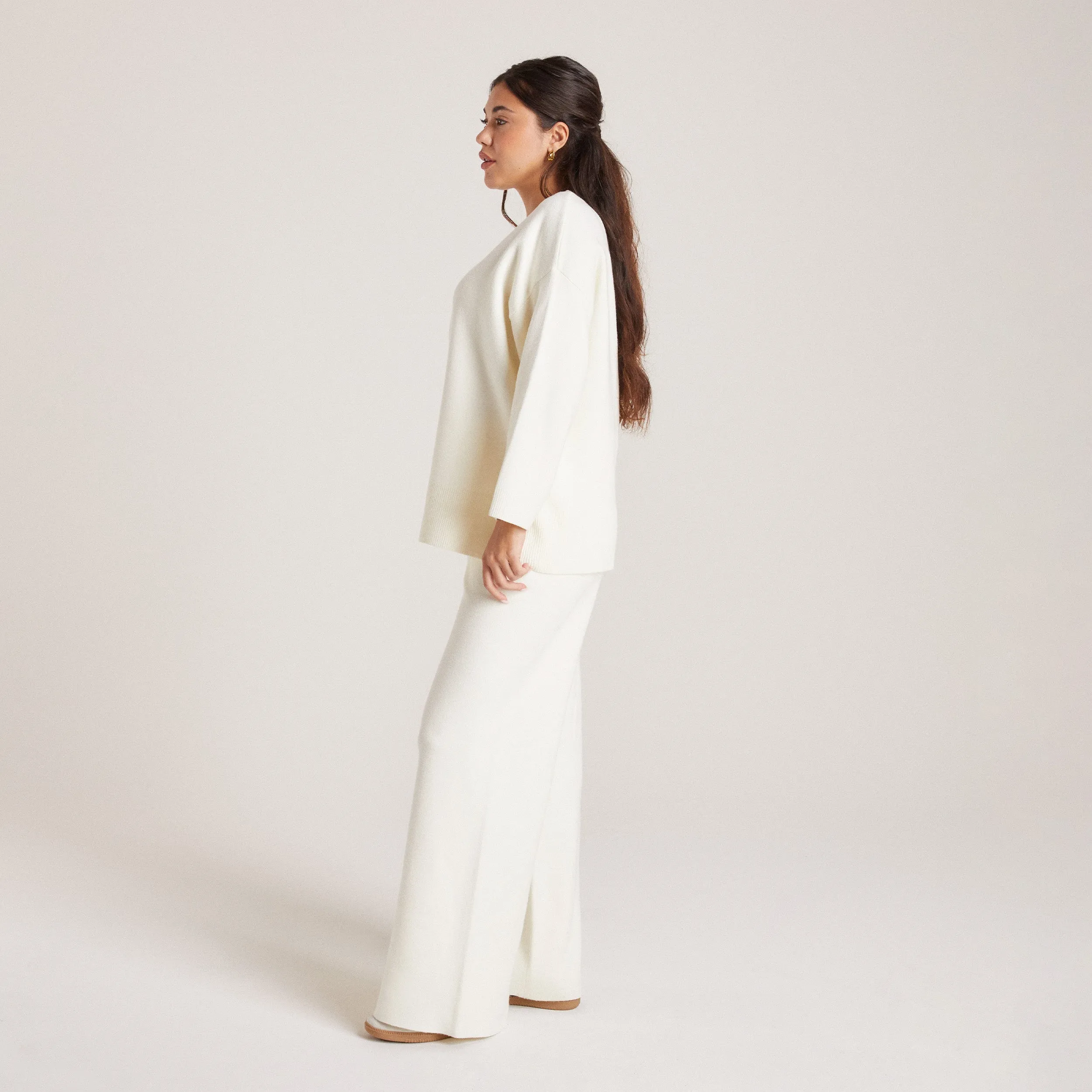 Knitted Trousers - Creme