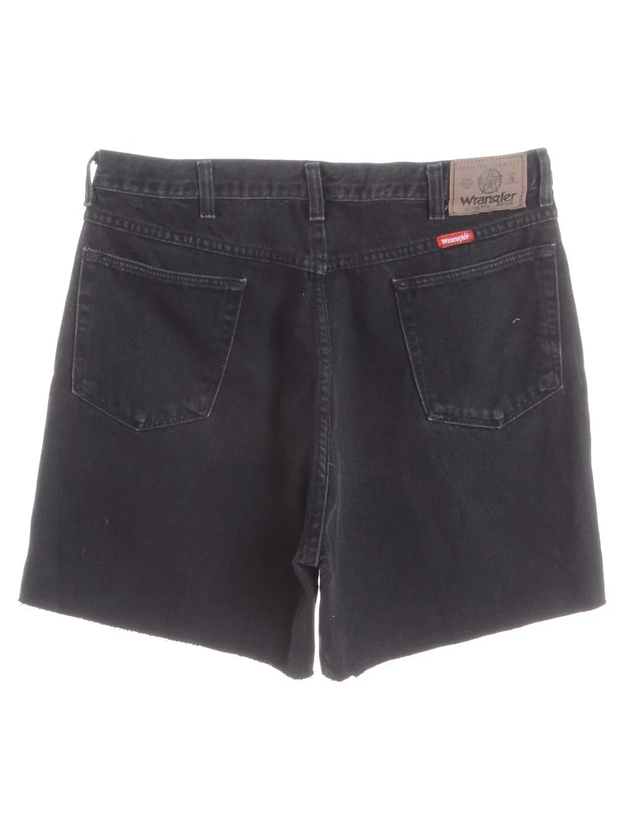 Label Denim Cut Off Shorts