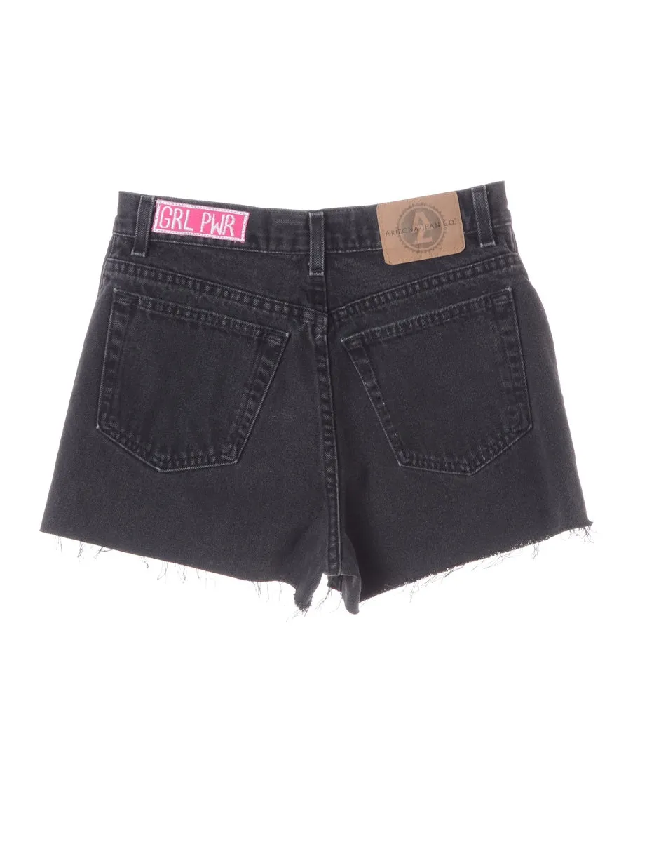 Label GRL PWR Embroidered Denim Shorts