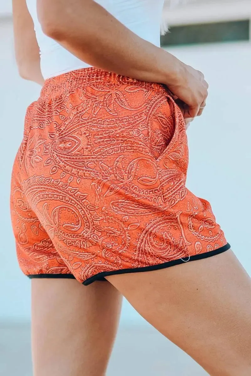 Ladies, Elevate Your Style with Retro Print Drawstring Shorts