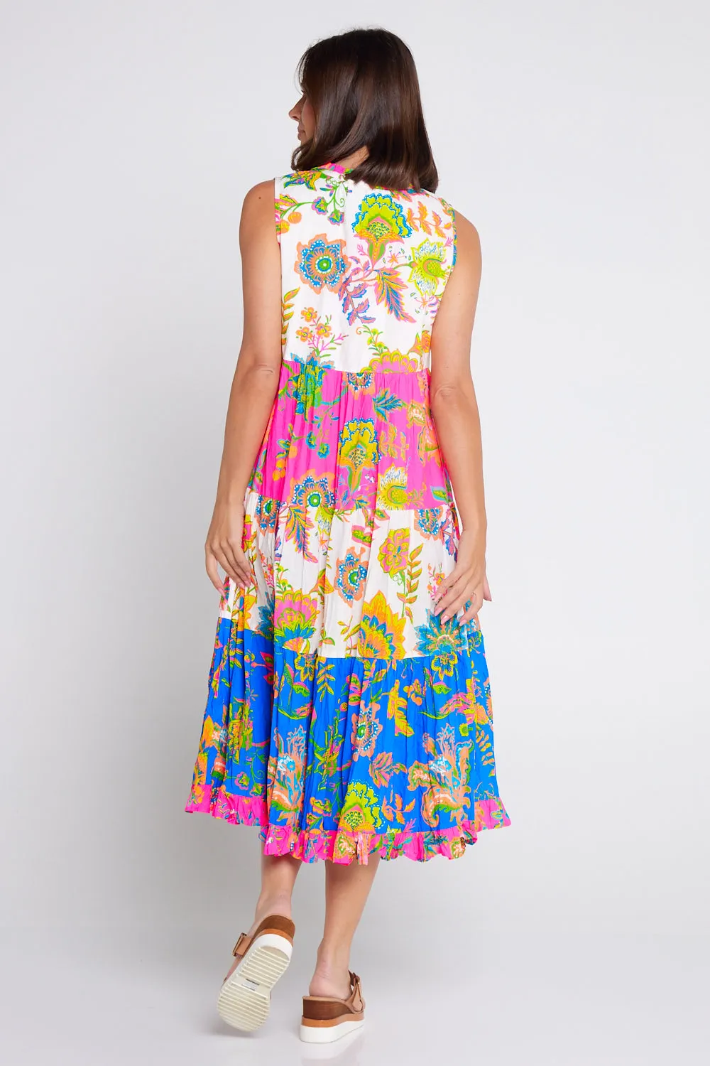 Le Monre Sleeveless Dress - Fluro Floral Print