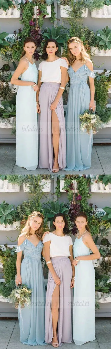 Long Bridesmaid Dresses,Chiffon Bridesmaid Dress