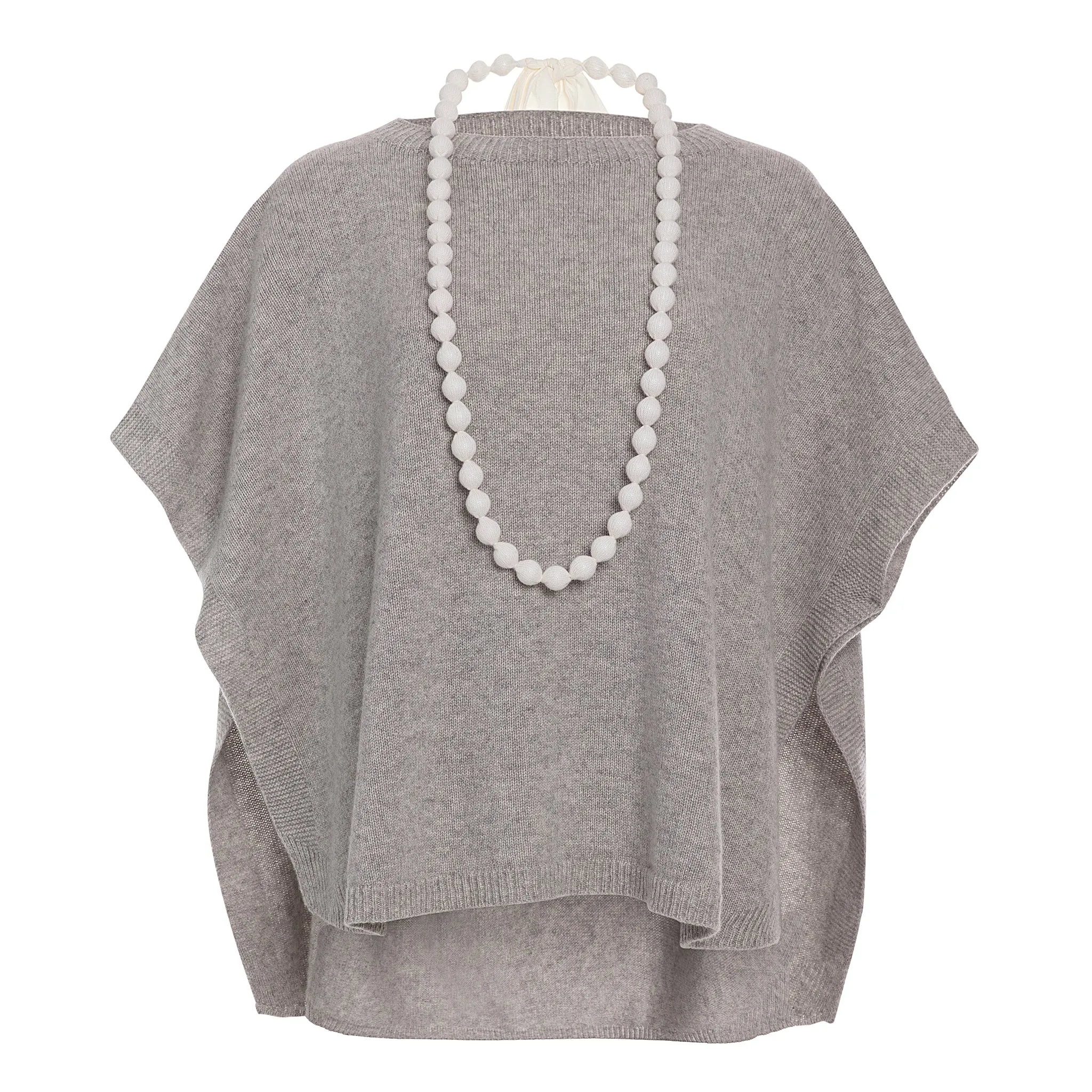 Luxury Cashmere Sweater Poncho - Ivory