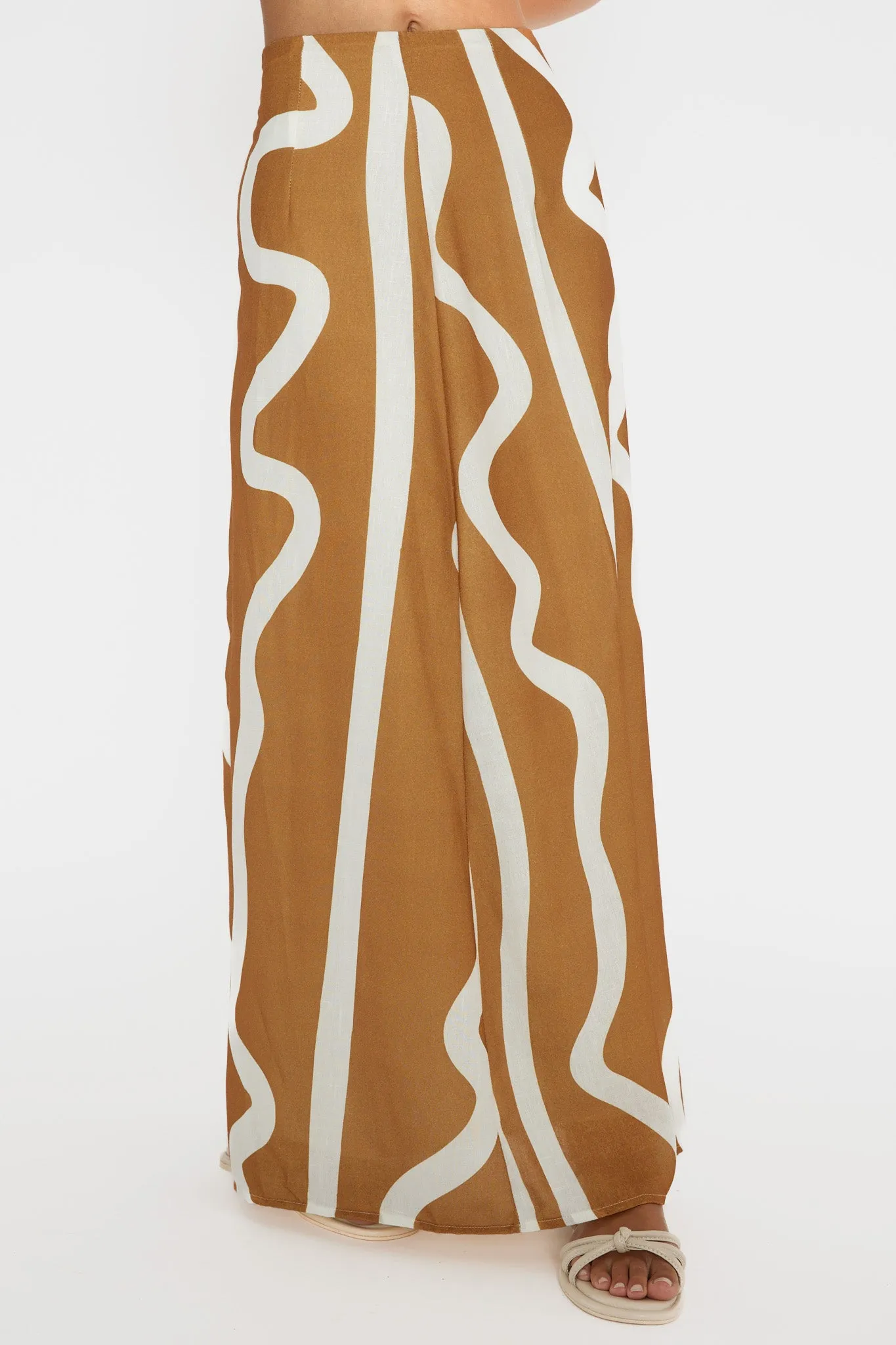 Meet Me There Maxi Skirt Abstract Tan